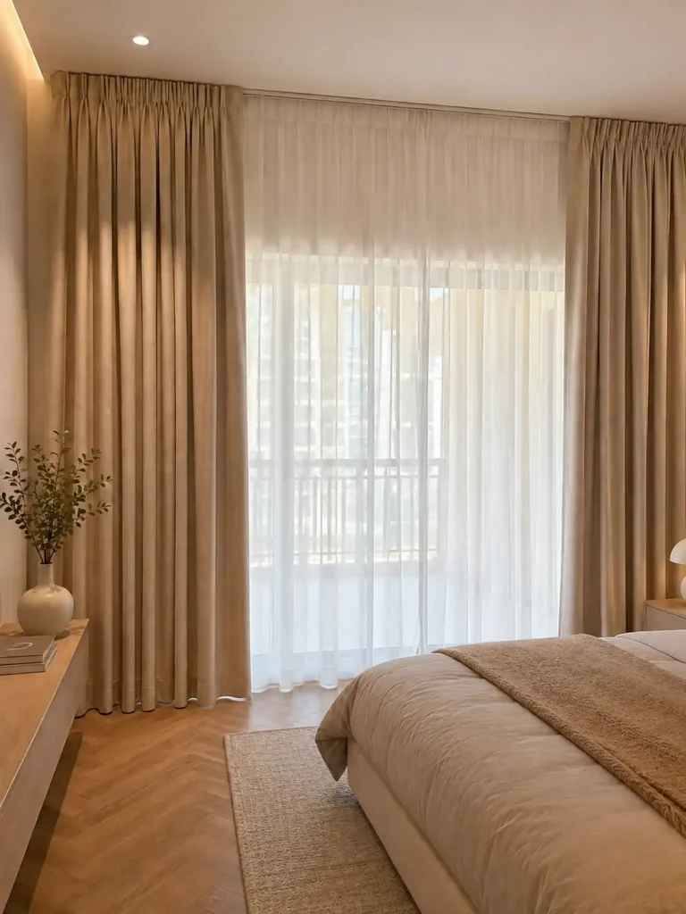 layered curtains bedrooms - Floor Land