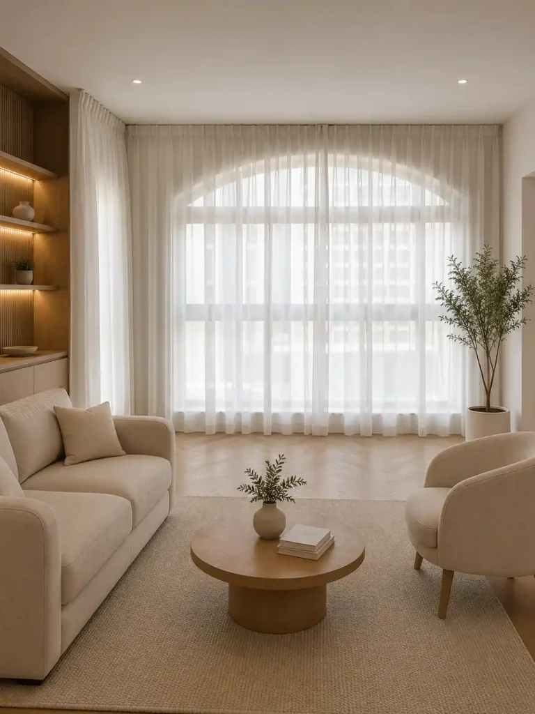 sheer curtain in living room