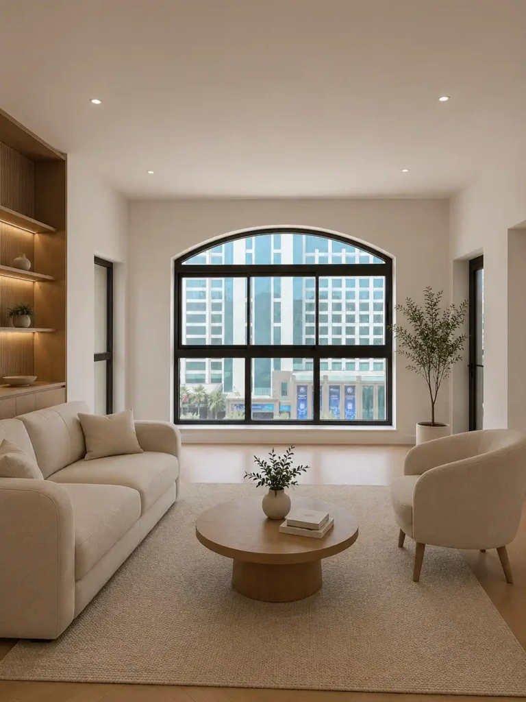 sheer curtain in living room -floor land