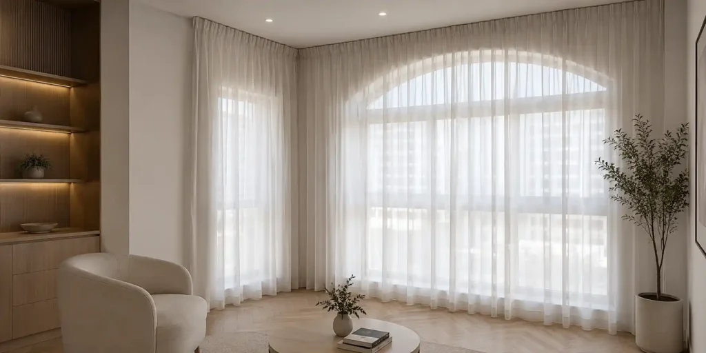 sheer curtains in living room