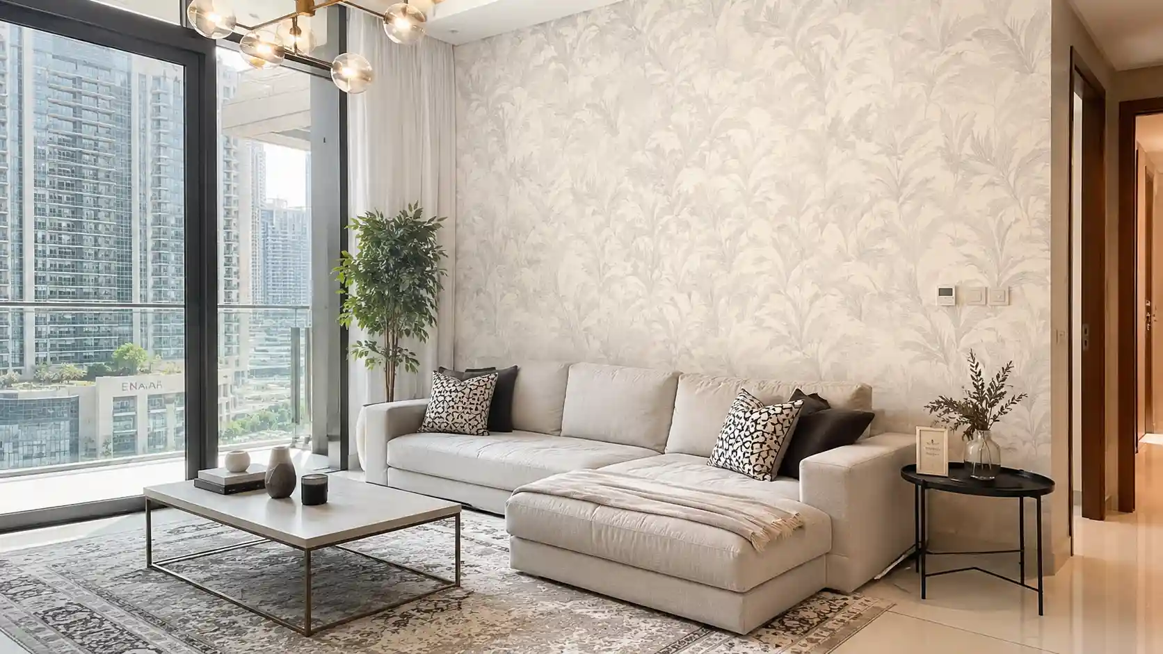 wallpaper in living room