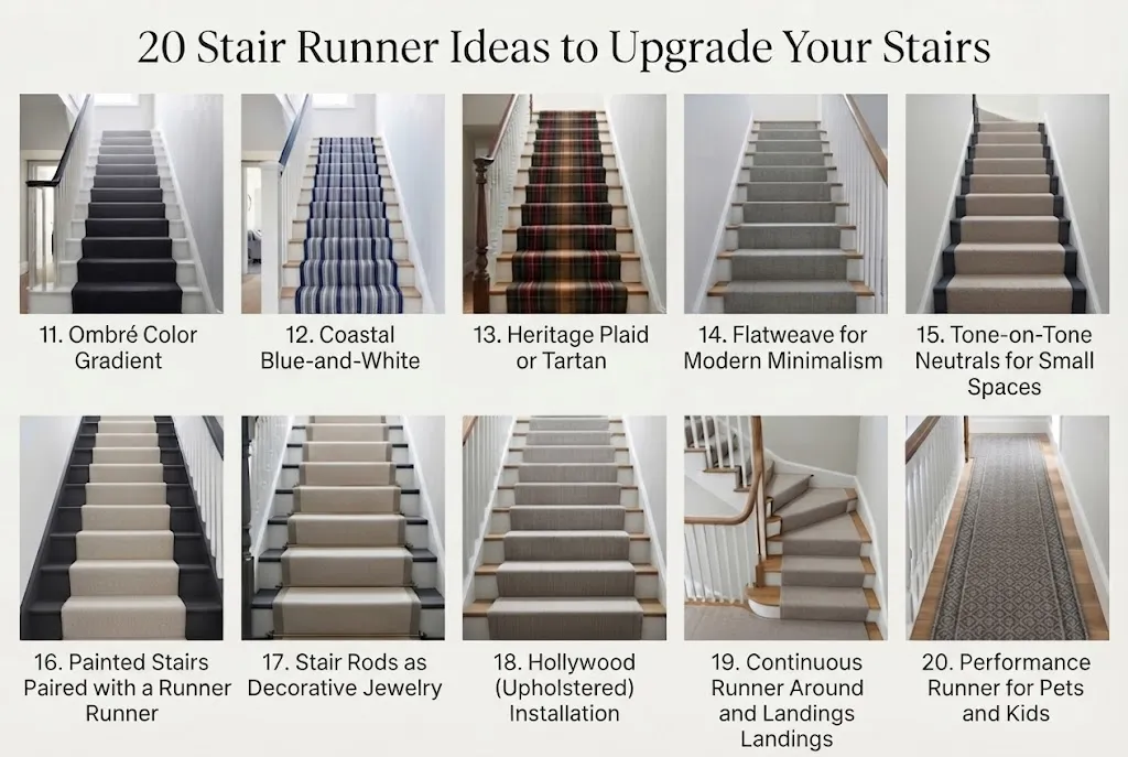 16-20 Stair Runner Ideas to Upgrade Your Stairs
