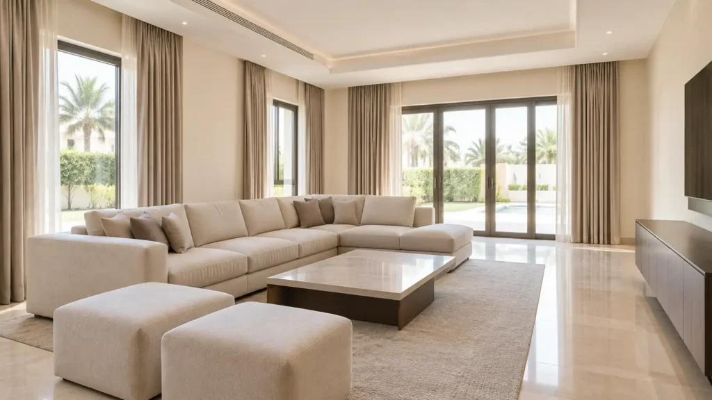 A Warm Ivory Living Room