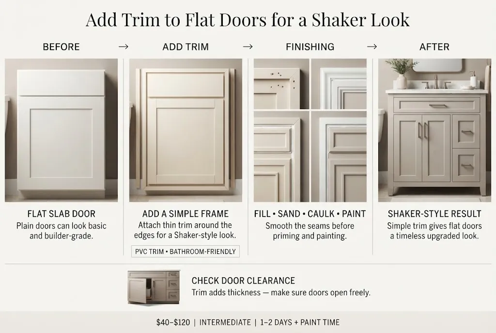 Add Trim to Flat Doors for a Shaker Look