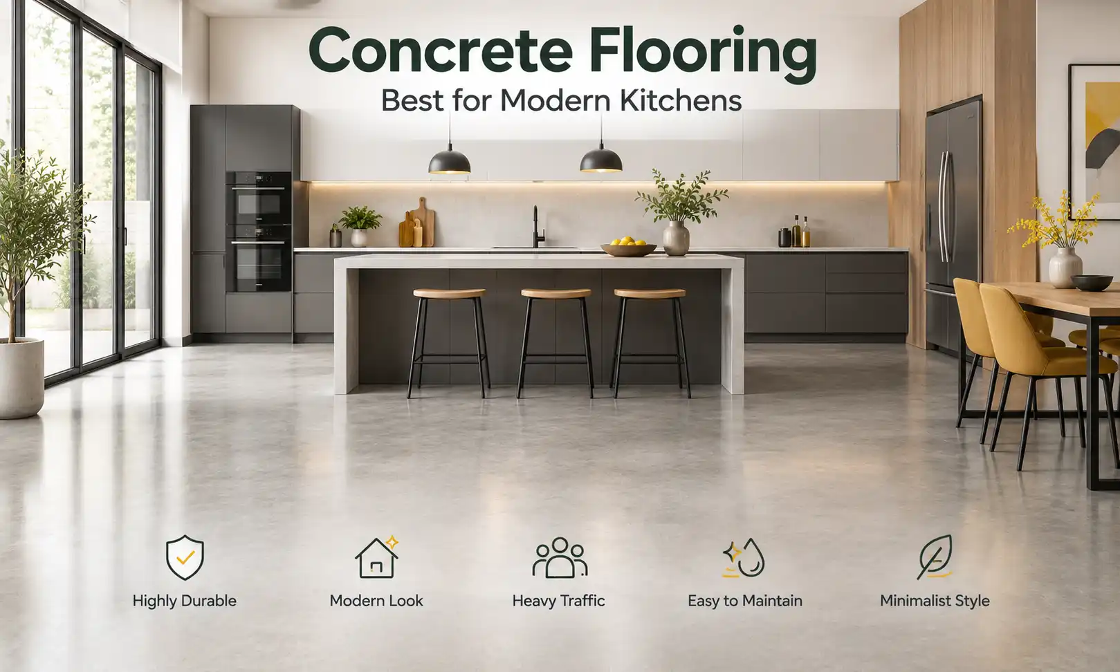 Concrete Flooring - Best for Modern Kitchens