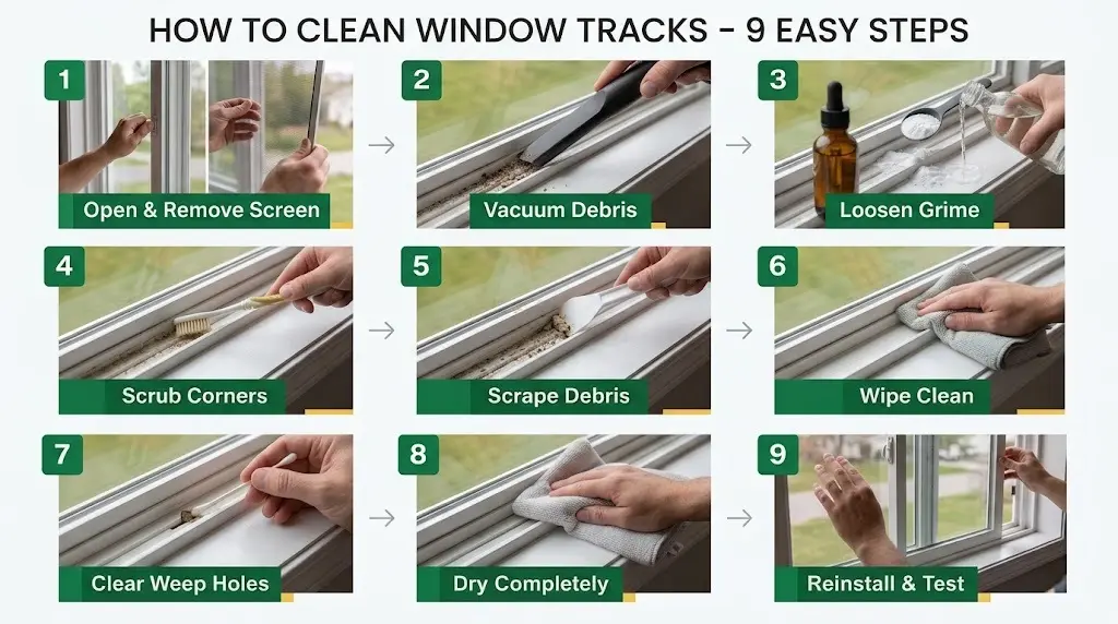 How to Clean Window Tracks - 9 Easy Steps