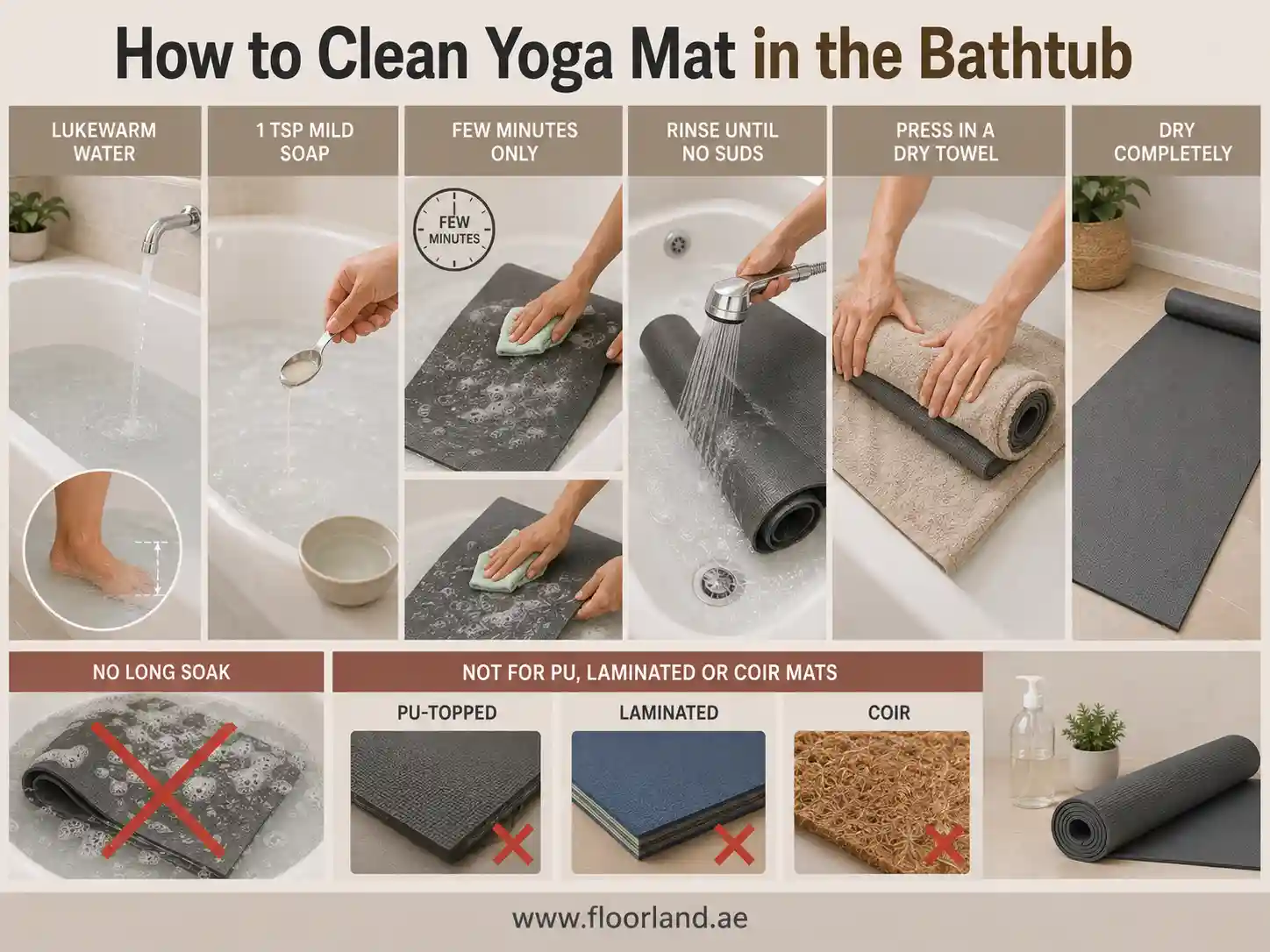 How to Clean Yoga Mat in the Bathtub
