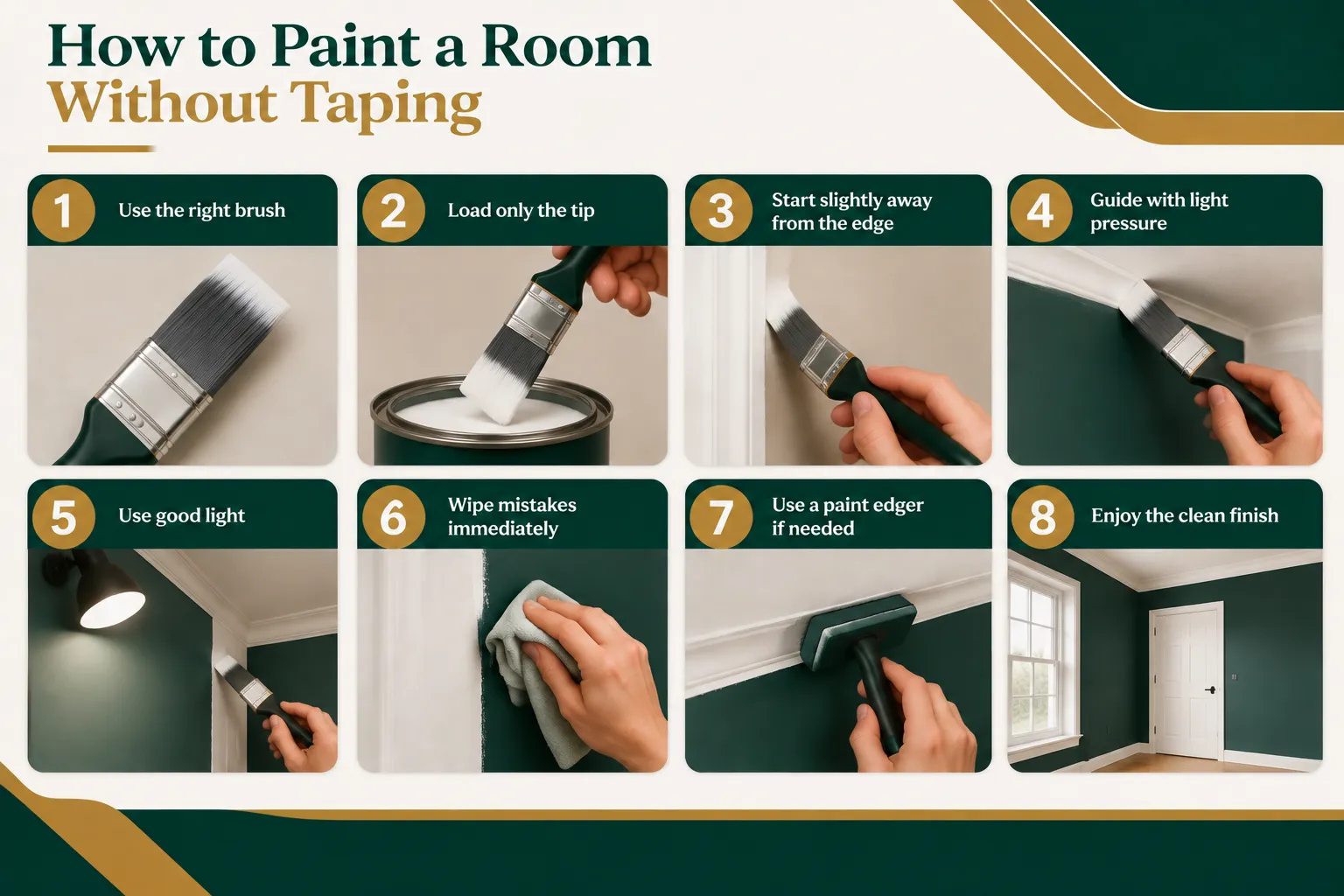 How to paint a room without taping