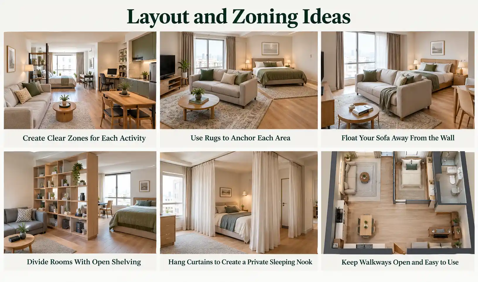 Layout and Zoning Ideas for small apartmenet