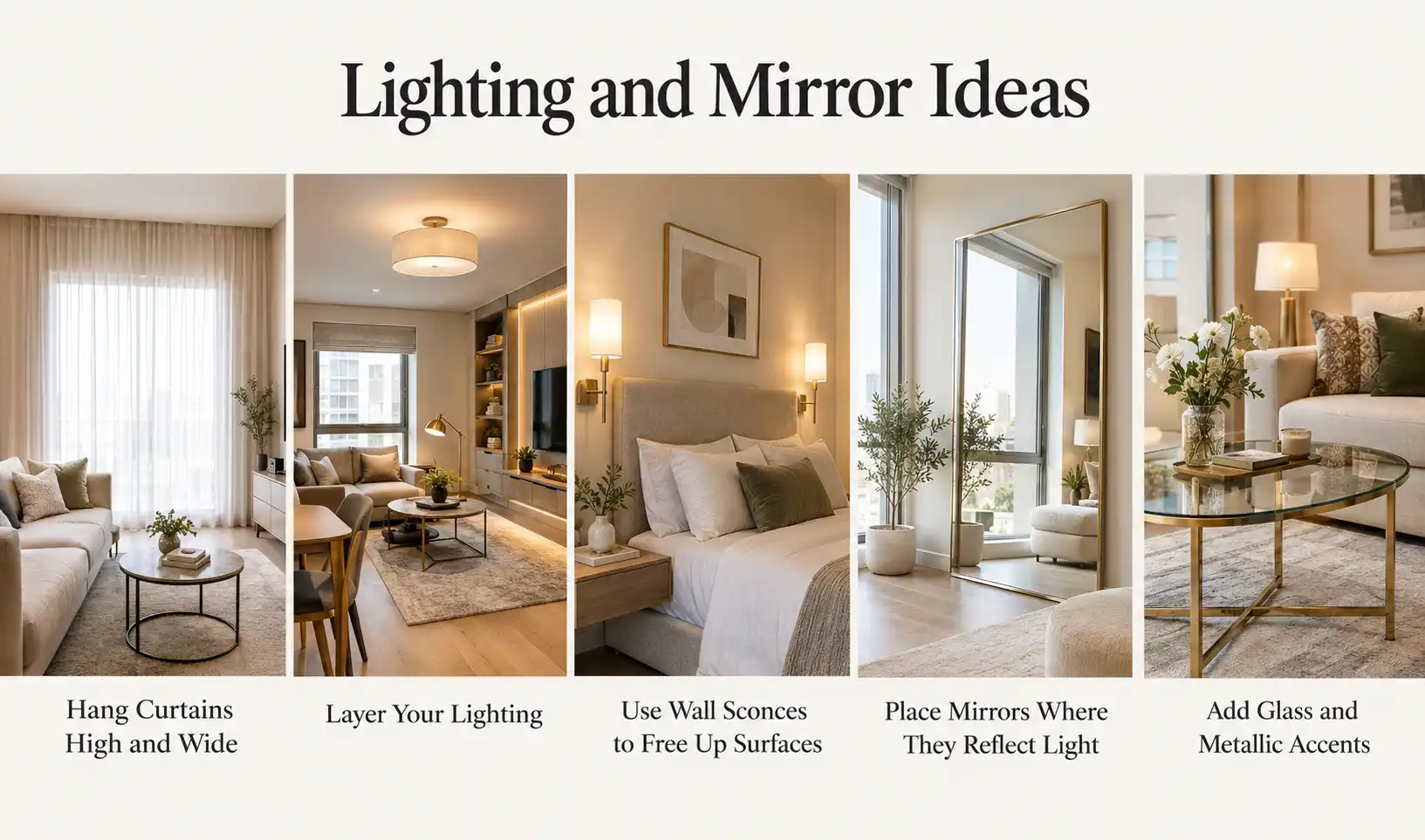 Lighting and Mirror Ideas for small apartmenets