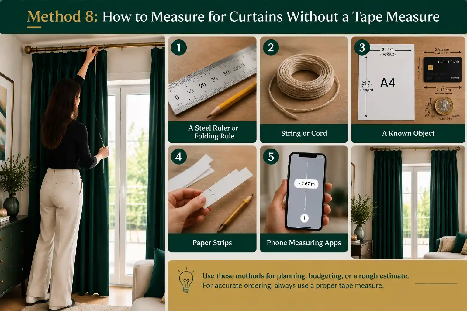 Method 8 How to Measure for Curtains Without a Tape Measure
