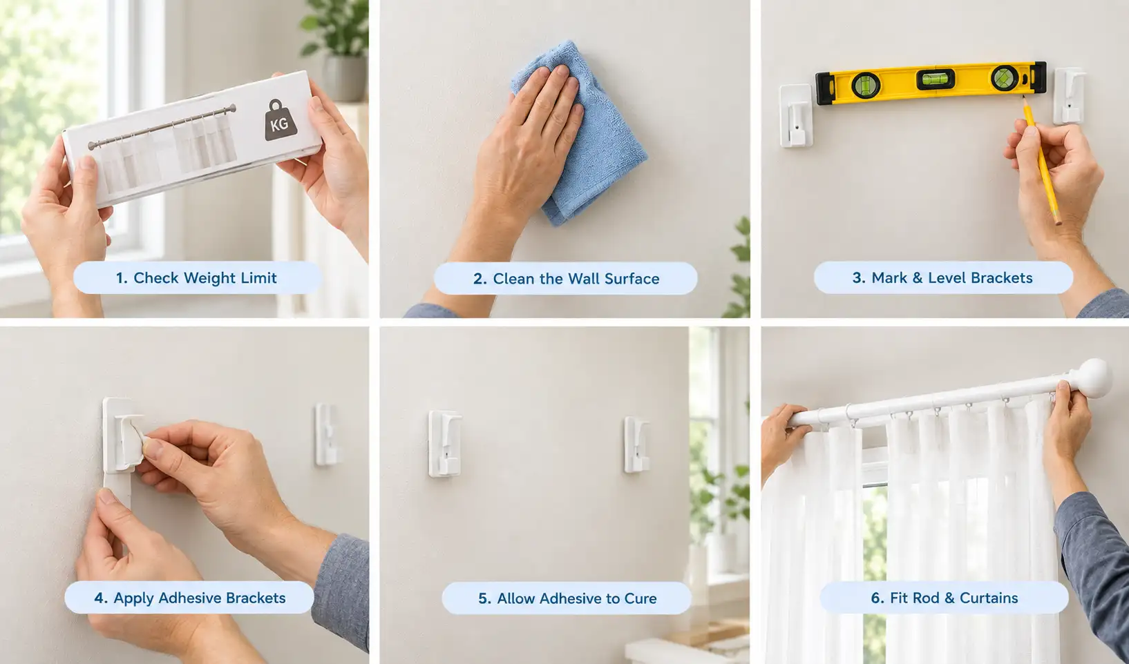 No-Drill Installation With Adhesive Brackets