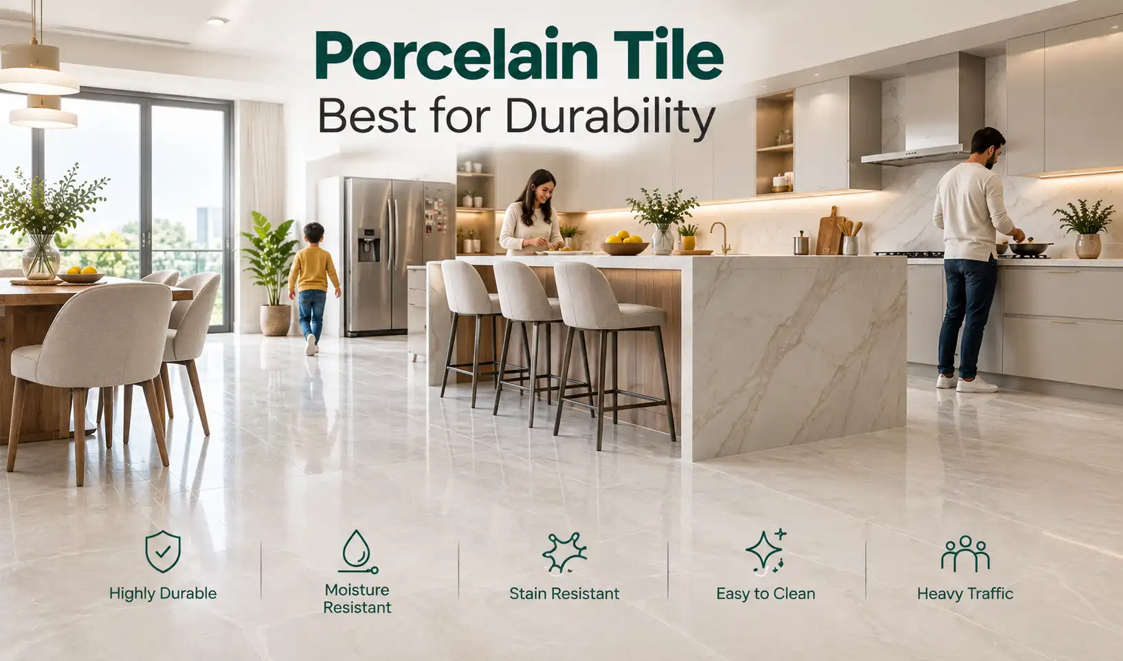 Porcelain Tile - Best for Durability