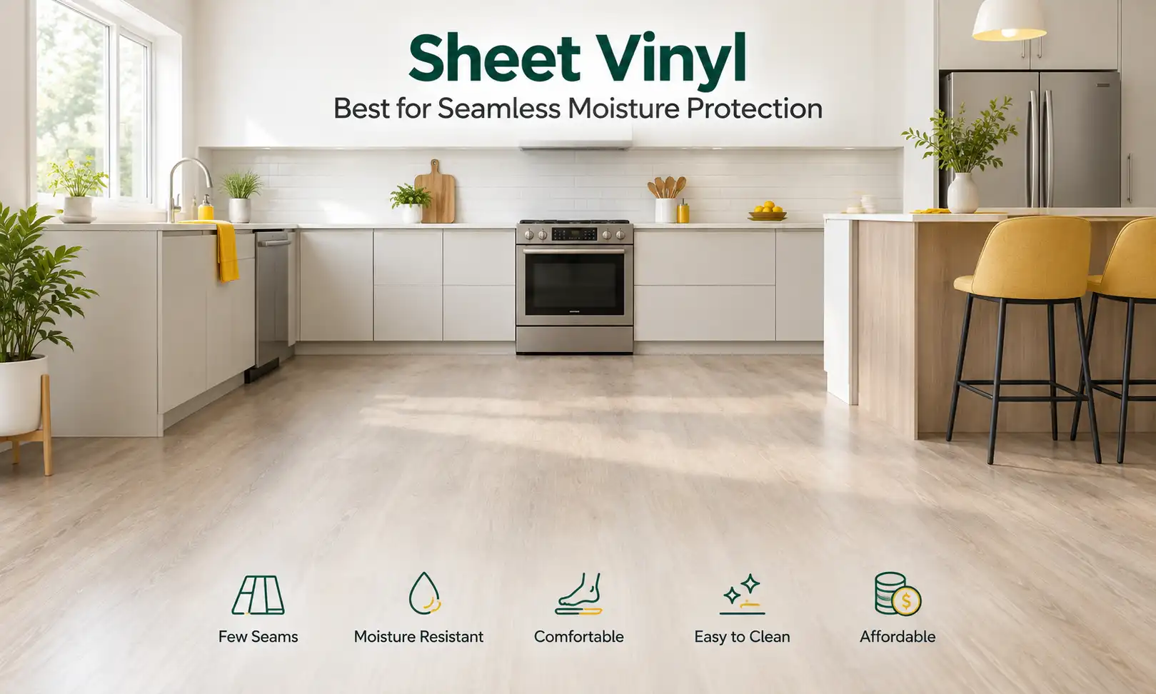 Sheet Vinyl - Best for Seamless Moisture Protection