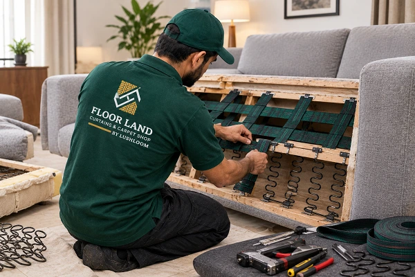 Sofa Spring and Webbing Repair Floor Land