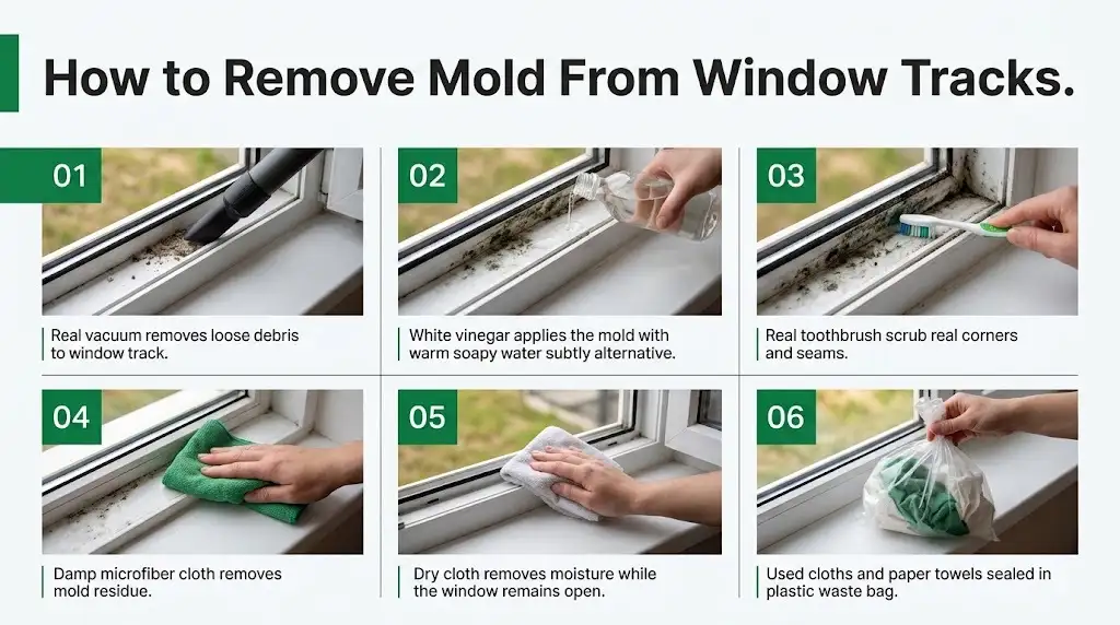 Step-by-Step Mold Removal From Window Tracks