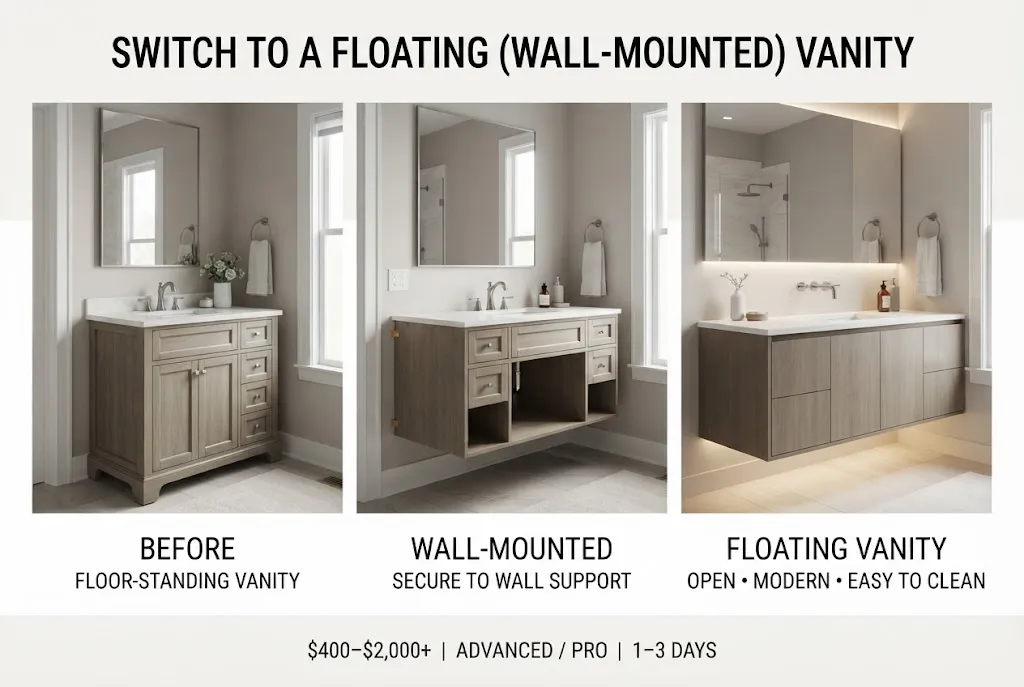 Switch to a Floating (Wall-Mounted) Vanity