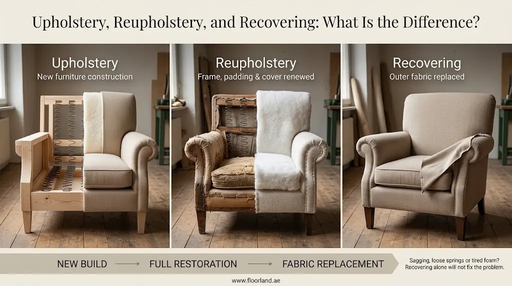 Upholstery, Reupholstery, and Recovering What Is the Difference