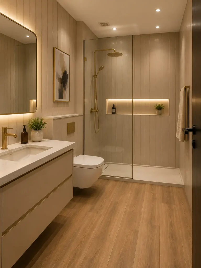 Vinyl flooring in bathroom