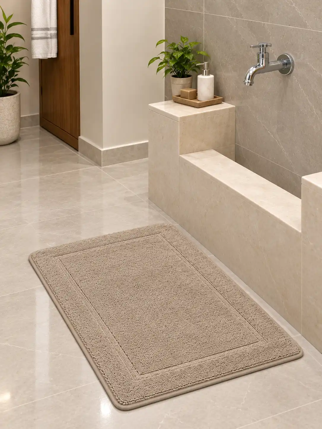 ablution mat in brown color