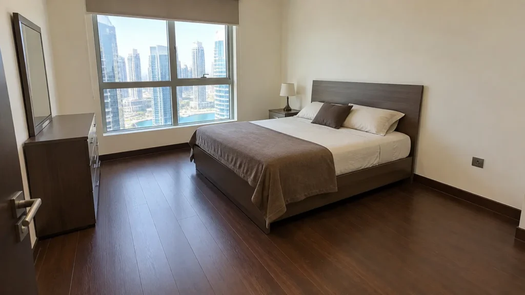 dark brown wooden flooring