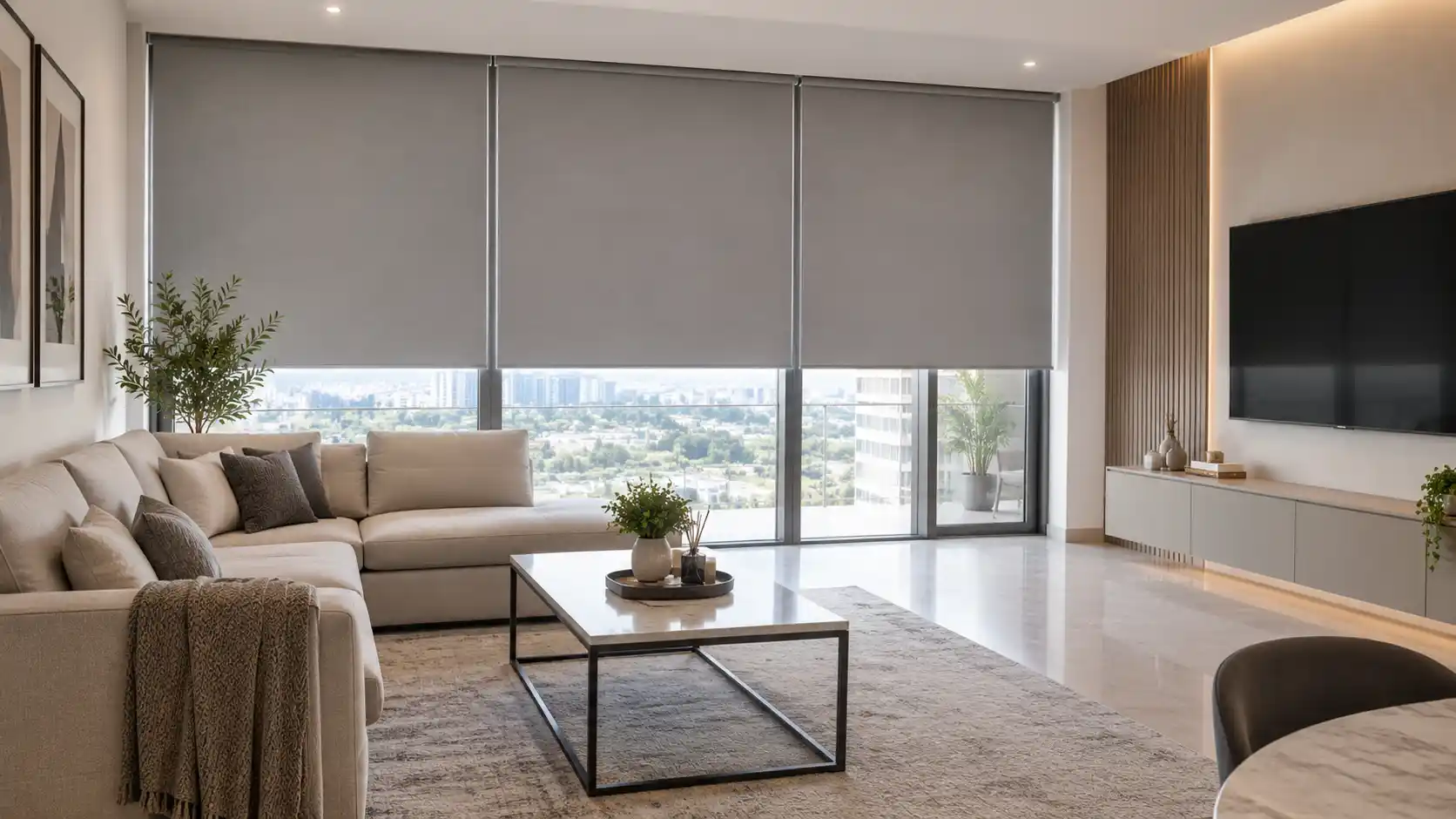 roller blind in the living room