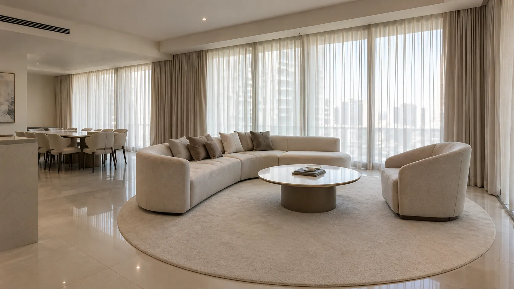 round carpet in living room