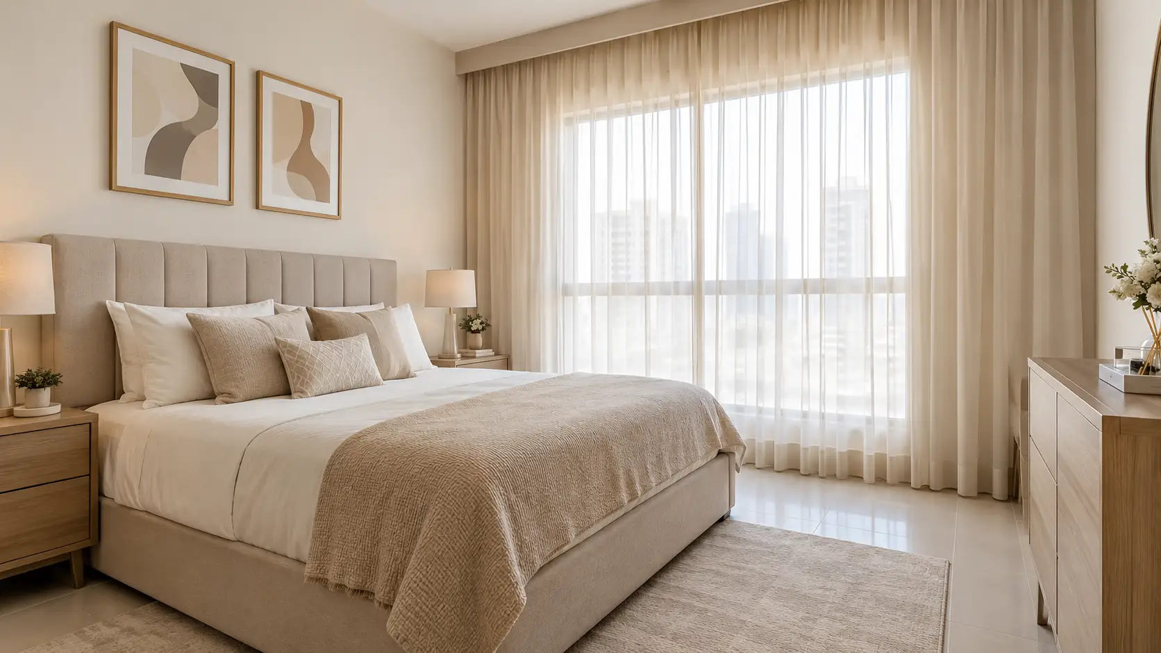 sheer curtains in the bedroom