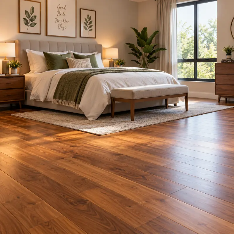 wooden flooring in bedroom