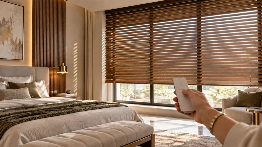 Faux Wood Blinds Duabi Synthetic, Wooden Feel Blinds
