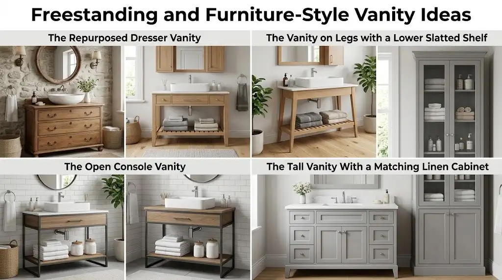Freestanding and Furniture-Style Vanity Ideas