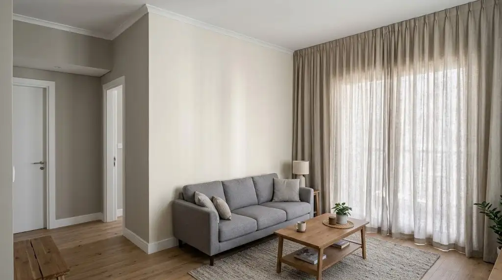 Freshly painted living room at Park Heights, Dubai Hills Estate