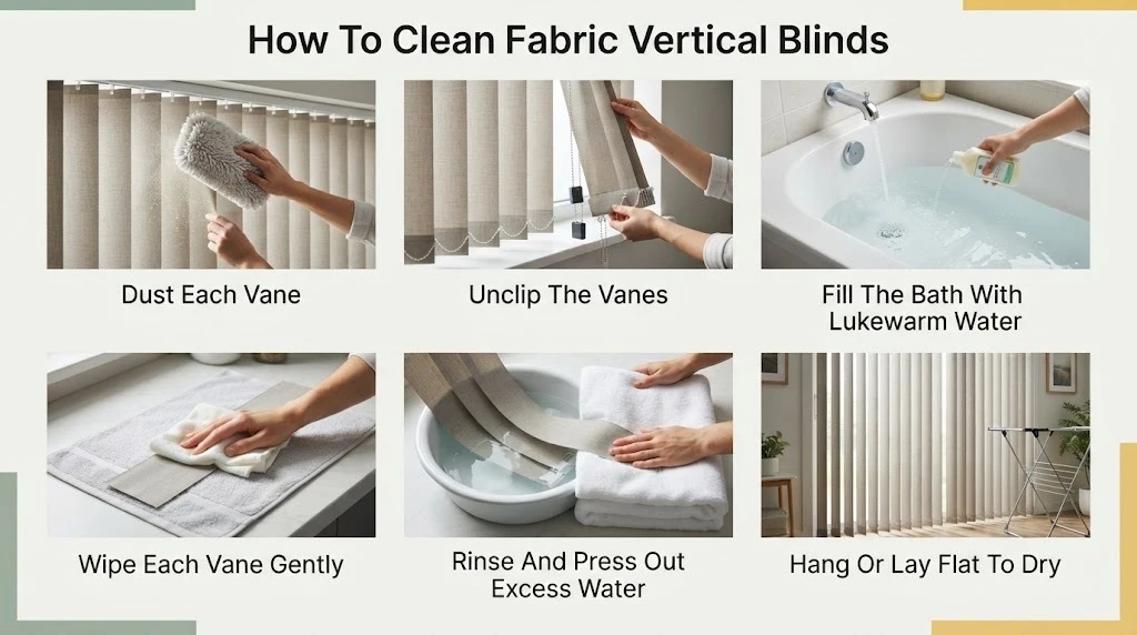 Hand Washing Vertical Blinds