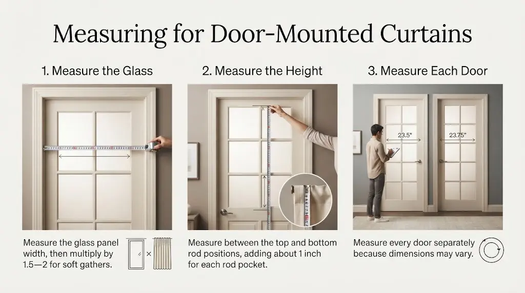 Measuring for Door-Mounted Curtains