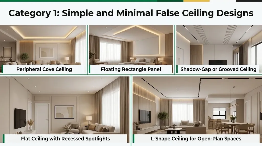 Simple and Minimal False Ceiling Designs