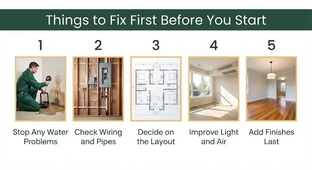 Things to Fix First Before You Start before home renovation