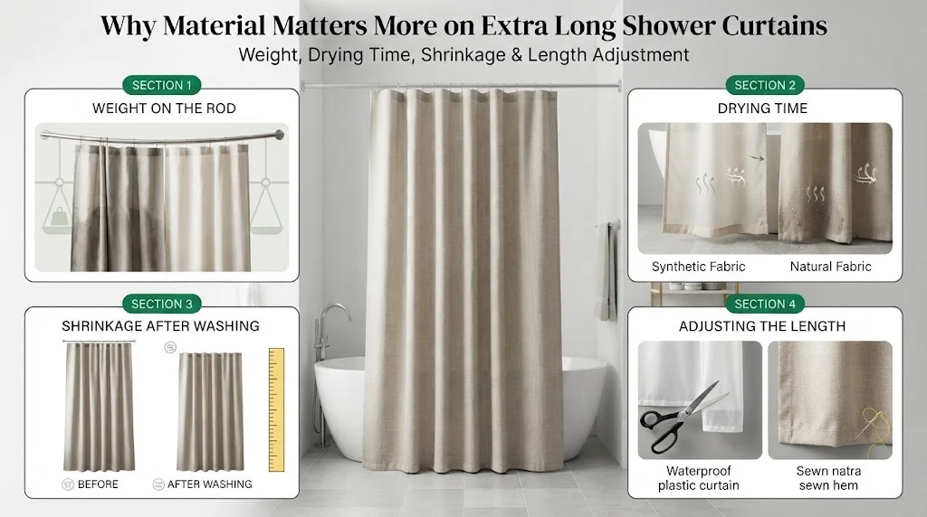 Why Material Matters More on Extra Long Shower Curtains
