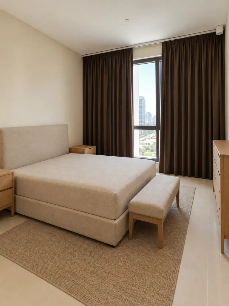 smart brown curtains for bedroom